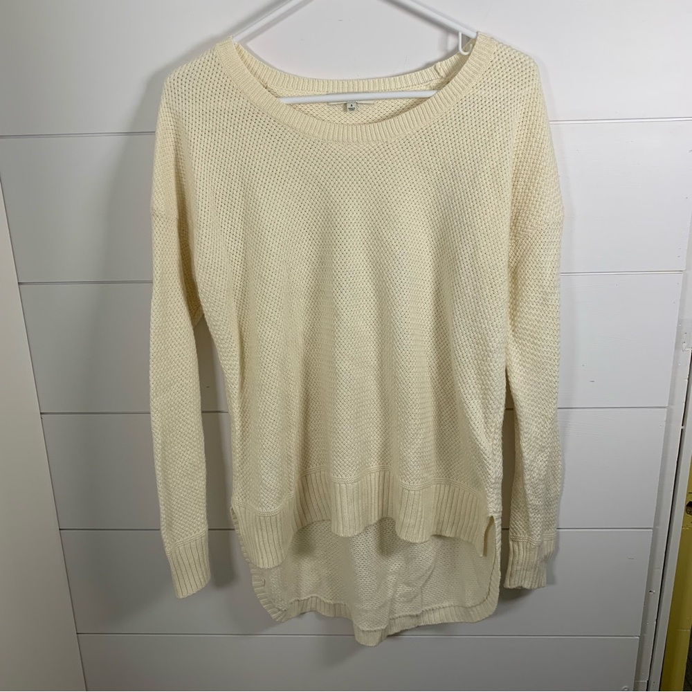Madewell Sweater Coastal Cowgirl Lightweight Textured Pullover Cream Sz S Beachy
